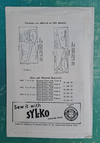 50s Blackmore Paper Sewing Dress Pattern Dressing Gown Girls 7 - 8 Years - Picture 2 of 2