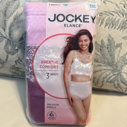 NEW! Jockey  Pack of 3 - Women’s Elance Breathe Comfort Briefs Size 9/XXL - Picture 1 of 5
