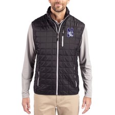 Men's-Cutter & Buck  Black Northwestern Wildcats Rainier Eco Insulated PrimaLoft