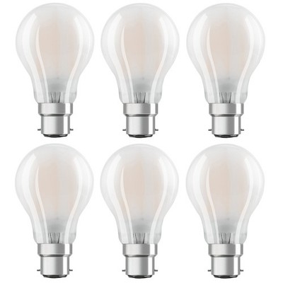 6 x Osram LED Filament Leuchtmittel Birnen A60 7W = 60W B22d matt 806lm warmweiß