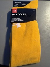 Under Armour Performance Over The Calf Soccer Socks Yellow Sz Large 9-12.5M 