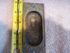 Vintage brass pocket door back plate with Eastlake pattern — photo 1
