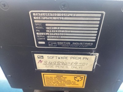 INTEGRATED DISPLAY COMPUTER UNIT CONTROL-INDICATOR PN 168396-03-01 MODEL 2580 F2