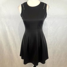 Hot Gal black zipper sleeve fit and flare mini dress size small