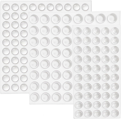 Cabinet Door Bumpers 4mm/5.5mm Thick - 3 Shapes 214 Pcs Variety Pack with Self-A