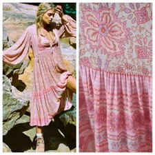 Spell And The Gypsy Lurex Poinciana Candy Womens Hippie Midi Dress  👇check