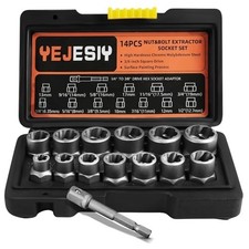 Bolt Extractor Set 14-piece Stripped Bolt Extractor Socket Set With Storage Case Bolt Extractor Set 14-piece Stripped Bolt Extractor Socket Set With Storage Case