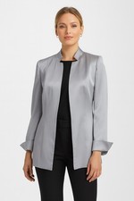 Talbots Women's Blazer Silk Blend Grey Size 8 Office Career Professional