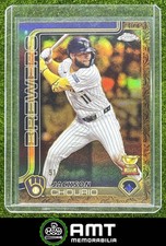 Jackson Chourio 2025 Topps Gilded 51/99 Chrome Gold Milwaukee Brewers #193