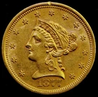 1877-S LIBERTY HEAD QUARTER EAGLE $2.5 GOLD