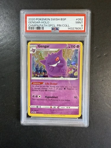 Pokémon 2020 SWSH Promo Gengar Holo #SWSH052 Champion's Path PSA 9 SWIRL