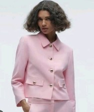 ZARA PINK BLAZER Gold BUTTONS M NWT 7627/909/620 Light Structured Suit 89 read