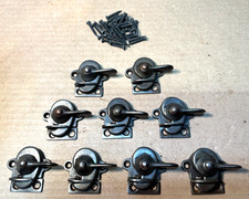 Antique Window Lock Cast Iron Cabinet Latch Dated 1895 Vtg Hardware Nine O23