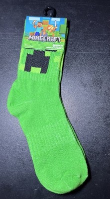 Minecraft Creeper Cubed Character Design Gaming Kid s Socks