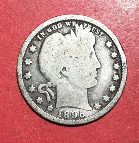 1895 US Barber SILVER Quarter "Philadelphia" Mint! Good! Old US Coin!
