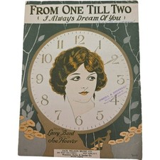 From One Till Two I Always Dream Of You 1924 Vintage Sheet Music