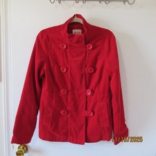 Mossimo Red Velvety Double breasted Jacket L EUC!!