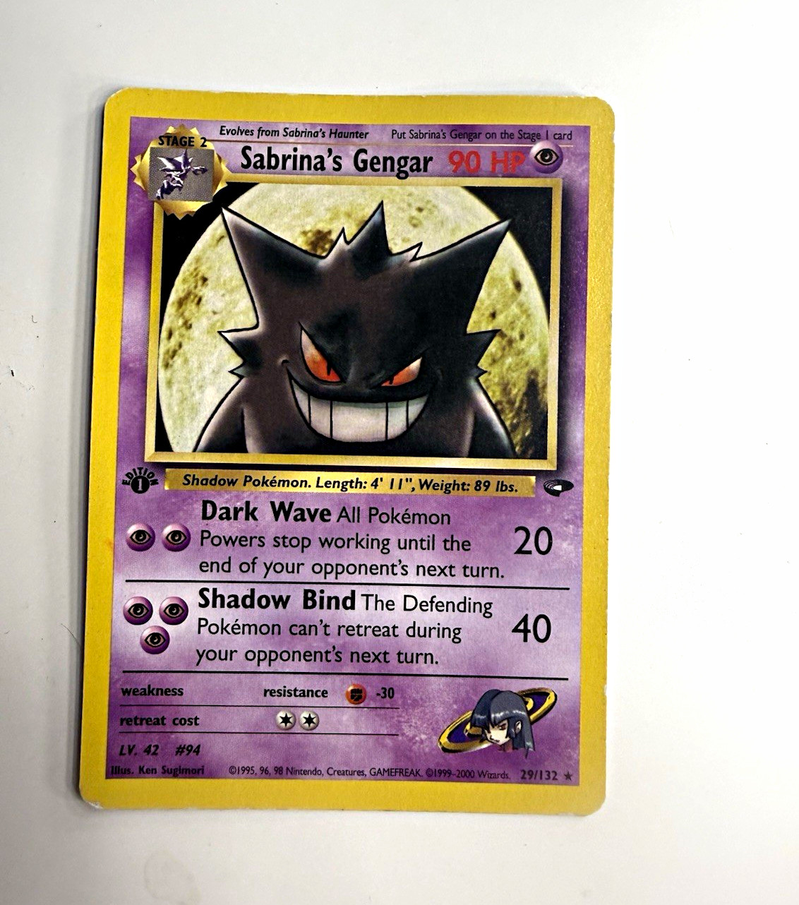 Sabrina's Gengar 29/132 Gym Challenge 1st Edition Regular English Rare 90 HP