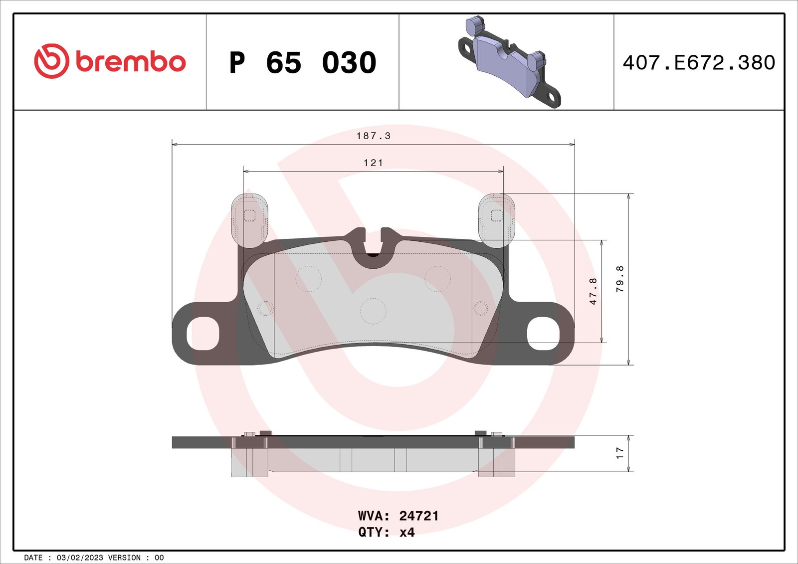 Brembo Bremsbelagsatz P 65 030 - Bild 3