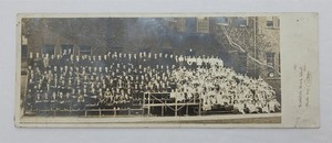 1910 antique DUNKIRK HIGH SCHOOL dunkirk ny PANORAMIC PHOTO CLASS STUDENTS 3.5x9