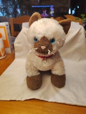 Build a Bear Promise Pet Siamese Cat Meows  11 "  Tan and Brown 
