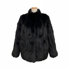 SAGA FOX Real Fox Fur Coat Jacket Voluminous Thick Warm Size L from Japan