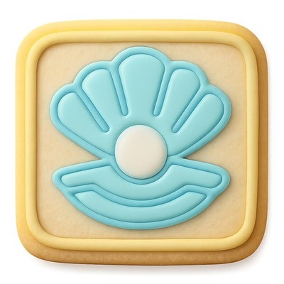 Pearl Inside Oyster Clam Shell Cookie Cutter & Stamp - 4x4 Fun Kitchen Baking