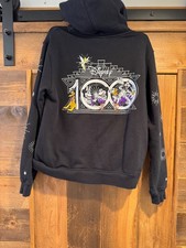 Disney Black Sweatshirt Mickey Adult Size Small 100th 100 Years Of Wonder Hoodie