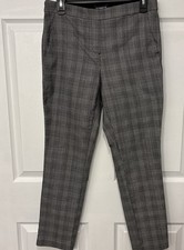 Liz Claiborne Pants Womens Size 8 Gray Plaid Emma Classic Mid Rise Ankle Career