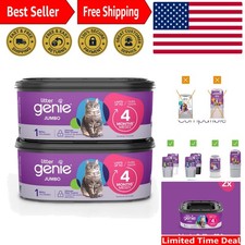 Large Capacity Cat Litter Refill Bags - Jumbo 2-Pack, 56 ft, Unscented Odor Lock