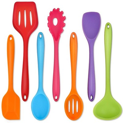 P&P CHEF Silicone Cooking Utensils Set of 7, Heat-proof Kitchen Utensils Set ...