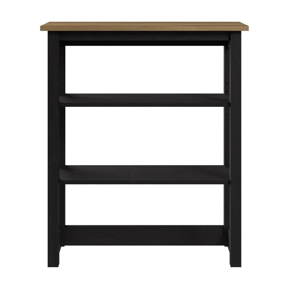 Bush Furniture Mayfield Tall Hutch Organizer in Vintage Black and Reclaimed P... - Image 2 of 4