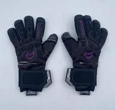 WVVOU SOCCER GOALKEEPER GLOVES Size 7 Black & Purple Adult Professional Gloves