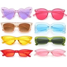 Dwenarry Party Sunglasses Bulk Colorful 52, 8mix Color