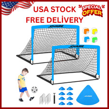 Soccer Goals for Backyard Set, Portable Kids Toddler Soccer Goal 2 of 4' x 3'...