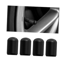 4PCS Car Tire Valve Stem Caps, Aluminum Alloy Dustproof Vehicle Tyre Air Black