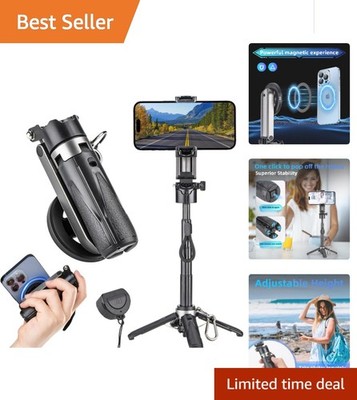 Portable Selfie Stick with Wireless Remote & 360° Rotation for iPhone/Android