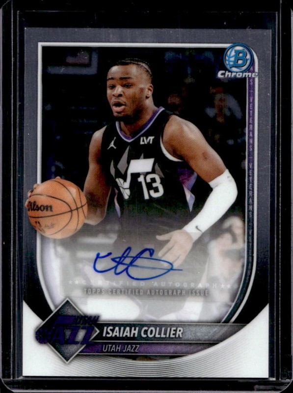 2025-26 Bowman Isaiah Collier Chrome Auto Autograph #BCA-IC Jazz