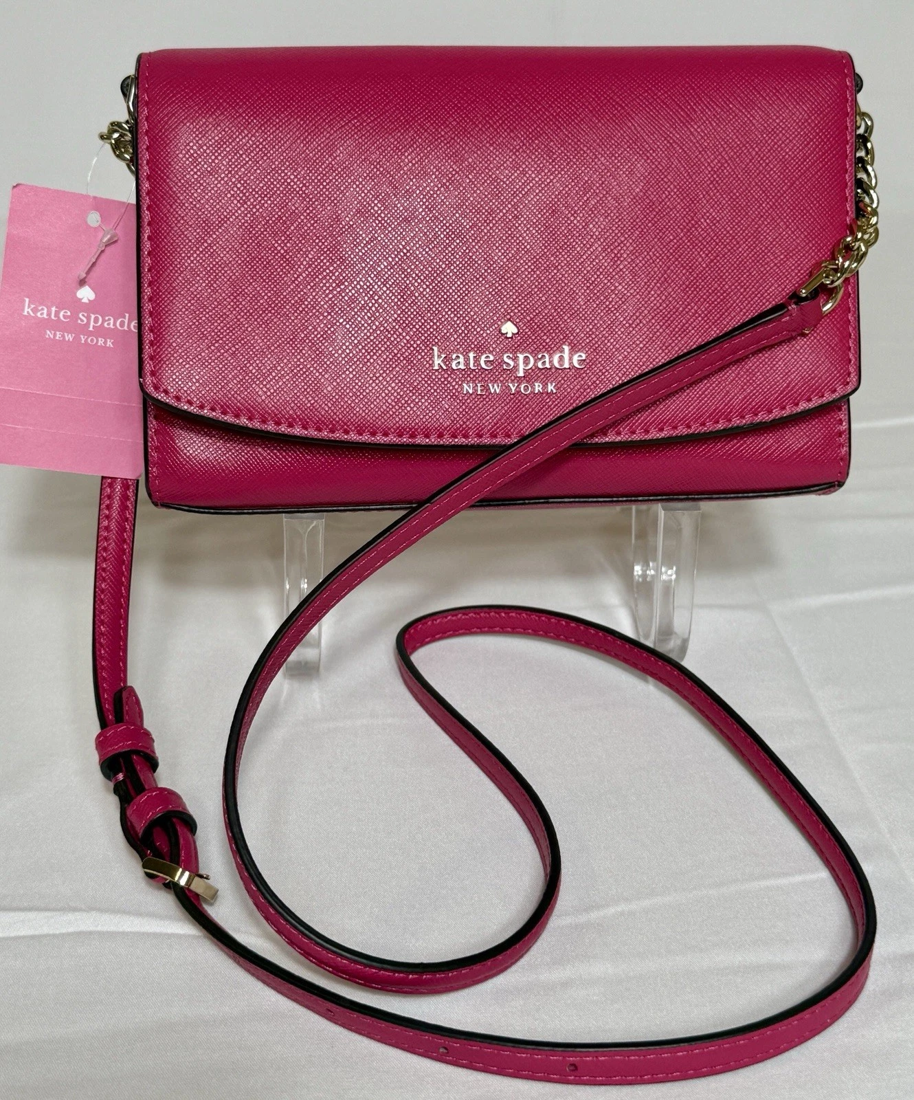 ???NUOVA CON ETICHETTE KATE SPADE ROSA RUBINO Sm Madison Saffiano Ltr XBody Bag pochette R $239