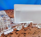 Hofbauer Truck Crystal Glass glass 2 piece 25% Lead Frosted Glass Mint 9" — photo 5