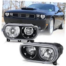 Headlights Assembly Compatible for 2008-2014 Black Housing Clear Reflector