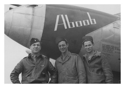 North American P 38 Fighter Plane and Ground Crew England 1944