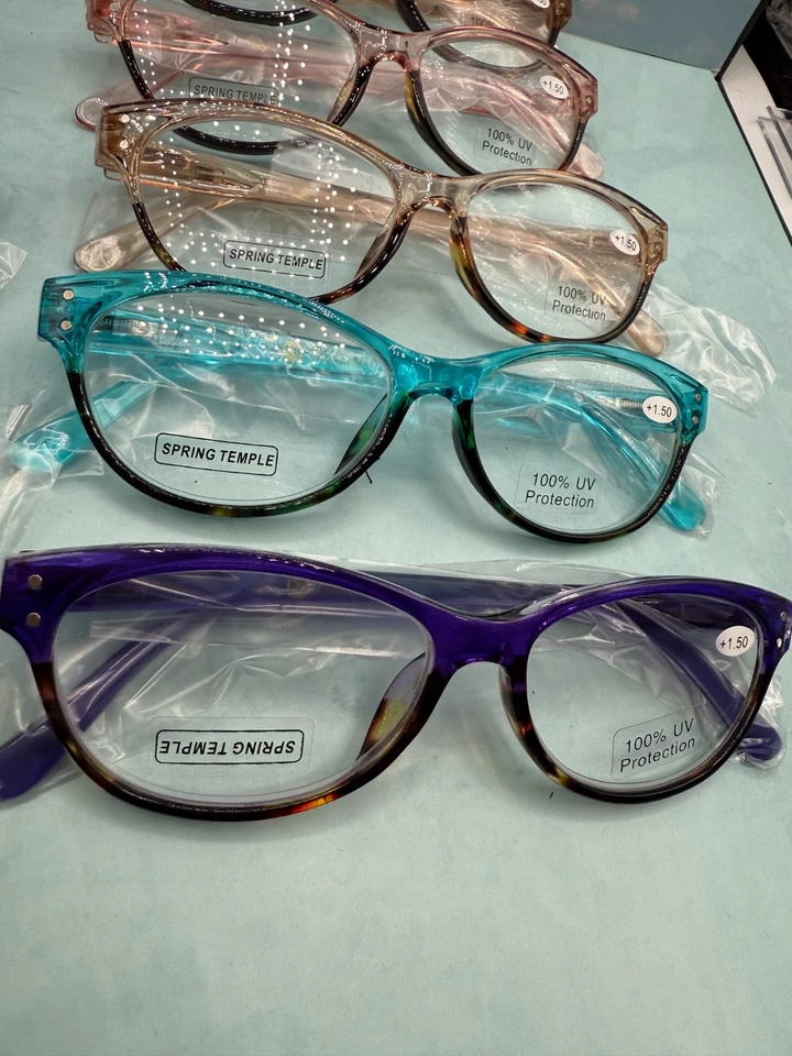 JUEGO DE 10 GAFAS DE LECTURA JOY MANGANO LECTOR OJO DE GATO FUERZA +1,00 VINTAGE Foto 2 de 4