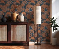 Vliestapete Urwald Dschungel Motiv BäUme Blau Bronze Metallic 79162-4 (3,35€/1Qm