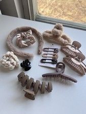 Neutral Hair Accessories Bundle   Headband, Scrunchies  Claw Clips
