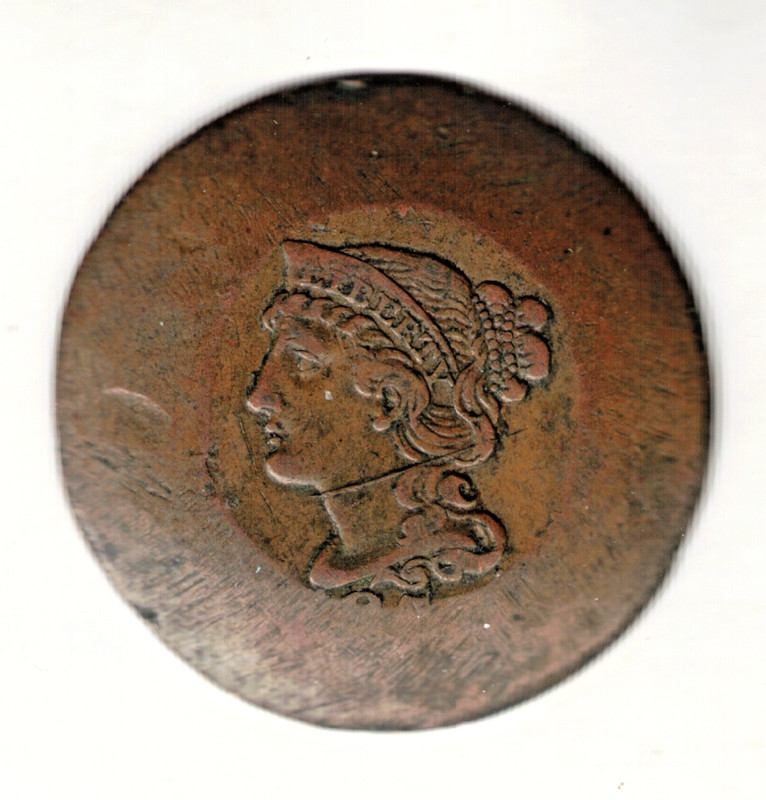 Coronet Head Cent w/Raised Rim