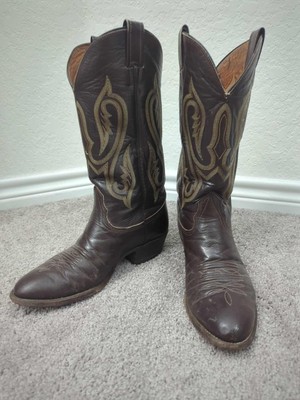Vintage Nocona Boots Cowboy Western Boots Mens Size 9D Leather Made in USA 90s