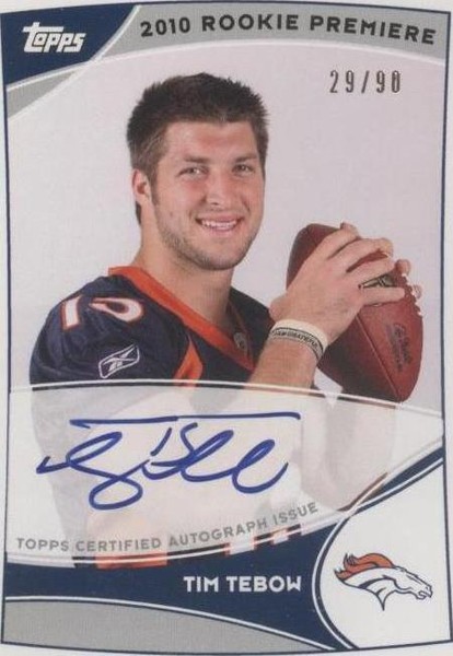 2010 Topps - NFL Rookie Premiere Autographs #RPA-TT Tim Tebow /90 (AU ...
