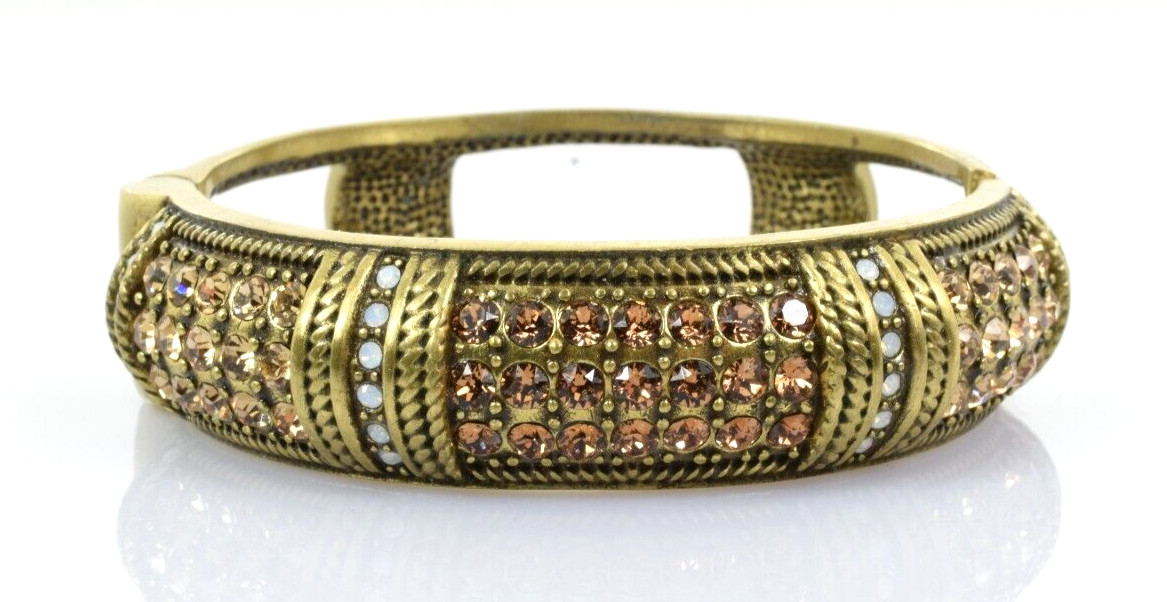 Heidi Daus Multi Stone Hinged Bangle Bracelet - image 1