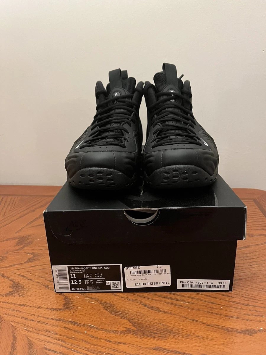 Nike Air Foamposite One Comme Des Garcons Plus Homme Black DJ7952-001 Size 11